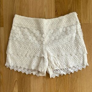 LOFT Lace Cream Shorts
